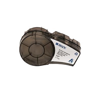 Etiquetas de tela de nailon Brady, para impresora M21, 0.5", cartucho, negro sobre blanco - M21-500-499