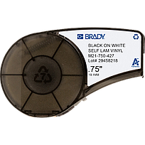 Etiquetas de vinilo autolaminable Brady, para impresora M21, 0.75", negro sobre blanco - M21-750-427