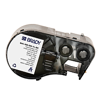 Cinta de etiquetas de vinilo con adhesivo permanente para todo tipo de clima con cinta de impresión para las impresoras BMP41 y BMP51 - 0.5", Negro sobre amarillo