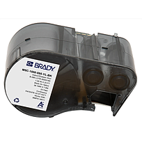 Etiquetas de vinilo con adhesivo permanente para todo tipo de clima para las impresoras BMP51 M511 - 1.5", Negro sobre amarillo