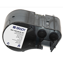 Etiquetas de vinilo con adhesivo permanente para todo tipo de clima para las impresoras BMP51 M511 - 1.5", Blanco sobre azul