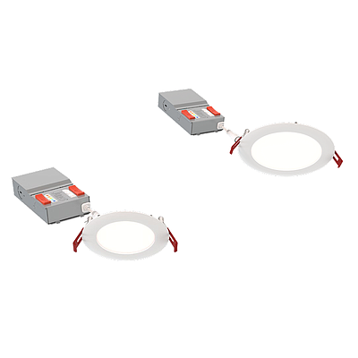 6" Wafer Led Downlight Switchable lumens – 800LM, 1050LM, and 1300LM Switchable CCT –2700K, 3000K, 3500K, 4000K, and 5000K 90CRI 120-277V acabado matte white marca Juno