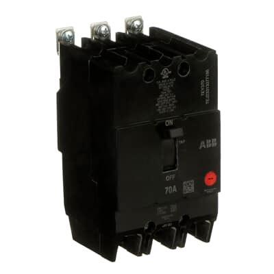 Interruptor derivado atornillable de 3 polos, 70Amp,480V, 14kA