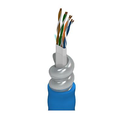 Industrial Ethernet Cat 6, 4 Bonded-Pair 23AWG (Solid) Bare Copper, PO Insulation, PVC Inner Jacket, Aluminum Interlock Armor, PVC Outer Jacket, CMG CM, -40C
