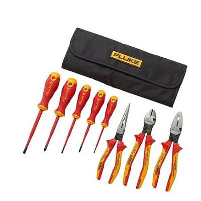 Kit básico de herramientas de mano aisladas: 5 destornilladores aislados y 3 Pinzas aislados