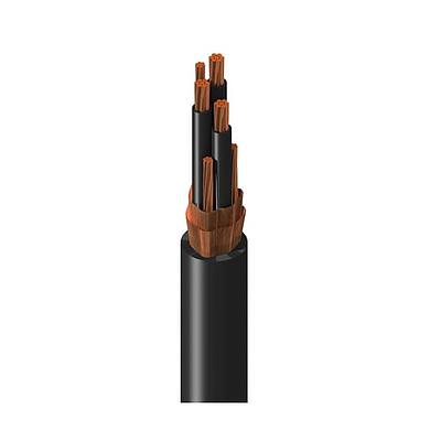 Belden Basics CSA VFD, 3 Conductor 14AWG (7x22) Bare Copper XLPE Insulation M4 Color Code + 14AWG Symmetrical Segmented Ground (3 of 18AWG) Bare Copper Stranded, Overall Dual Copper Tapes Helically Applied Shield, Black PVC Outer Jacket, 1000V CSA TC C22.2 #230 C22.2 #38 SUN RES DIR BUR Oil Resistance
