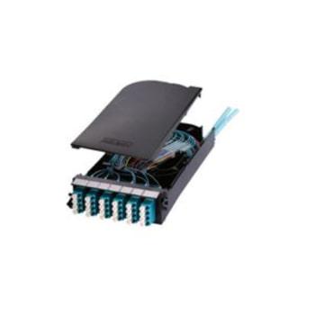 FX UHD CASSETTE, OM3, 12 PORTS, SPLICING, LC DUPLEX, AQUA ADAPTERS