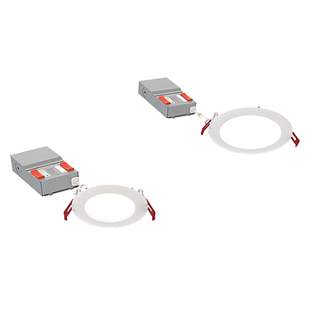 6" Wafer Led Downlight Switchable lumens – 800LM, 1050LM, and 1300LM Switchable CCT –2700K, 3000K, 3500K, 4000K, and 5000K 90CRI 120-277V acabado matte white marca Juno